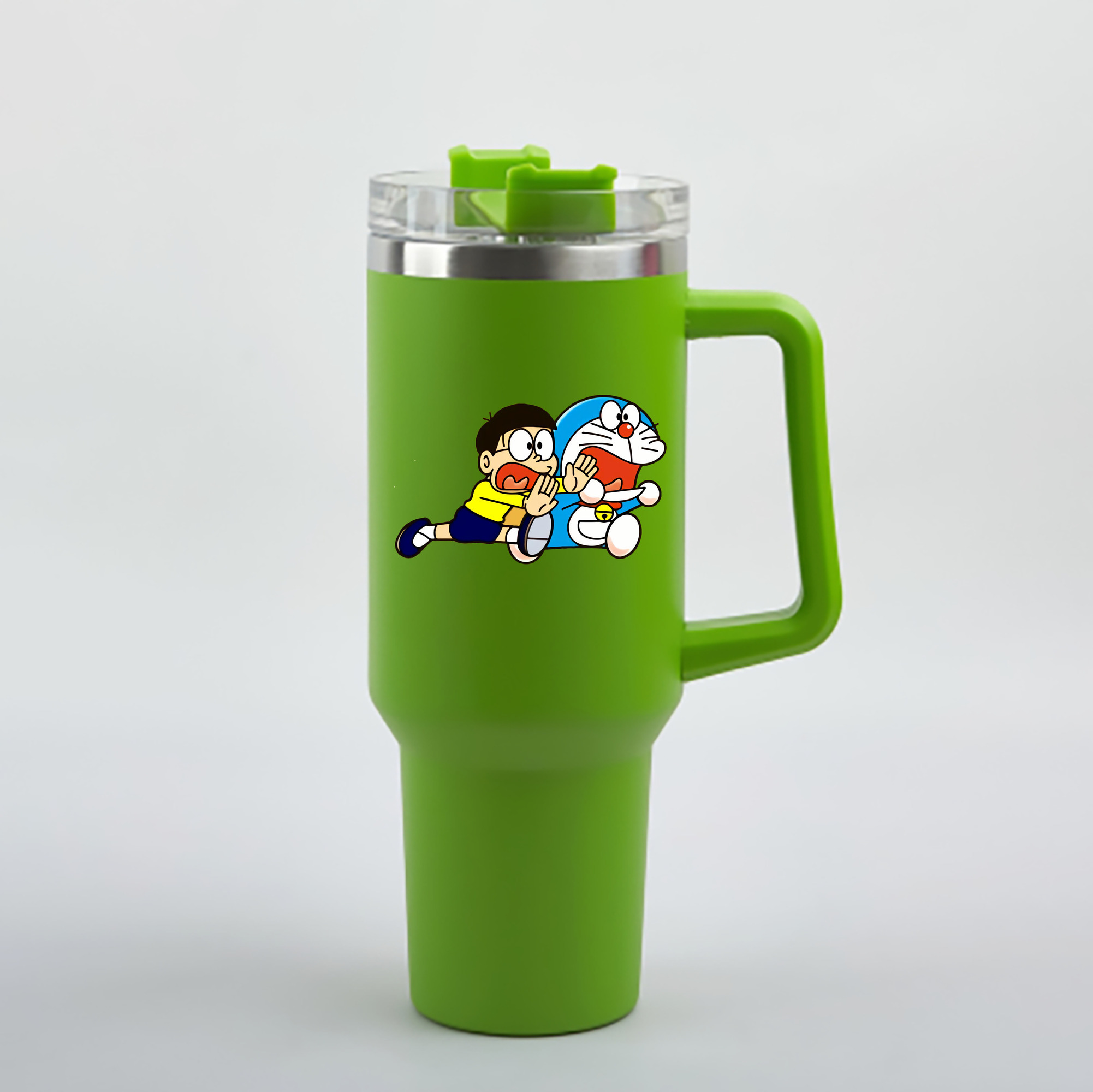 （画像用） ドラえもん Doraemon 1200mL車用タンブラー - クリスタルステッカー（プラスチックストロー付き）